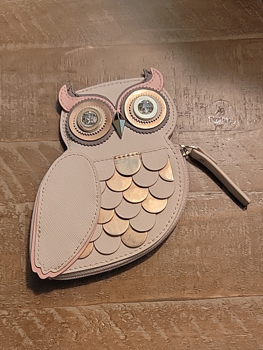 kate spade Blaze A Trail Beige and Pink Owl Coin Holder - Picture 3 of 14